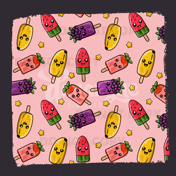 Fruit Popsicle Parade Seamless File