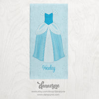 Personalized Girl's Princess Dress Towel - Cinderella Inspired Premium Towel