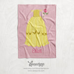 Personalized Princess Dress Blanket - Beauty in the Beast Inspired Plush Minky Blanket