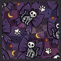 Boo-tiful Bows SKELLIE KITTIES Seamless File