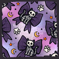 Boo-tiful Bows SKELLIE KITTIES Seamless File