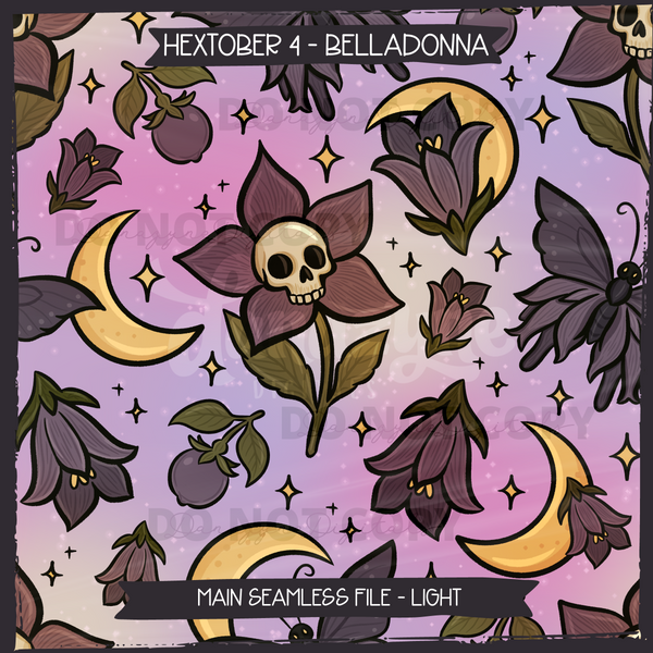 Hextober #4 BELLADONNA Seamless Files & Matching PNGs
