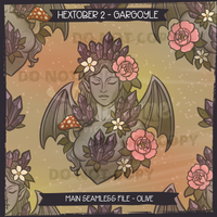 Hextober #2 GARGOYLE Seamless Files & Matching PNGs