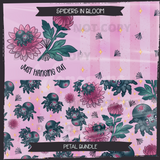 Spider in Bloom Seamless File + Matching PNGs