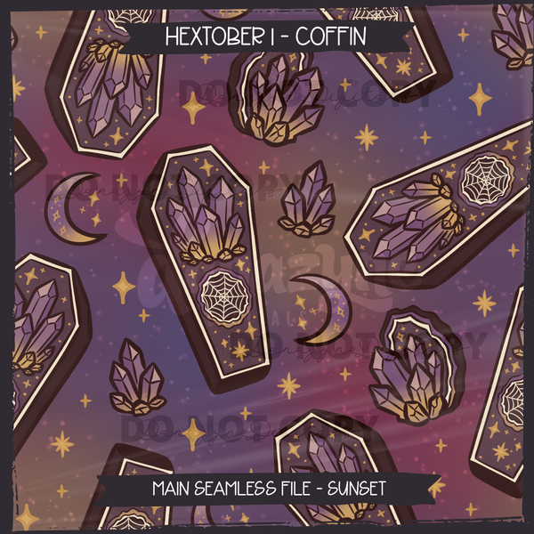Hextober #1 COFFIN Seamless Files & Matching PNGs
