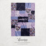 Personalized KPOP Demon Hunter Name Blanket - Huntr/x Movie Inspired Theme - Minky - Faux Quilt Style Blanket - Heart Trio