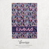 Personalized KPOP Demon Hunter Huntr/X - Inspired Blanket - Repeating Pattern Name Block Style Plush Minky Blanket - Heart Trio