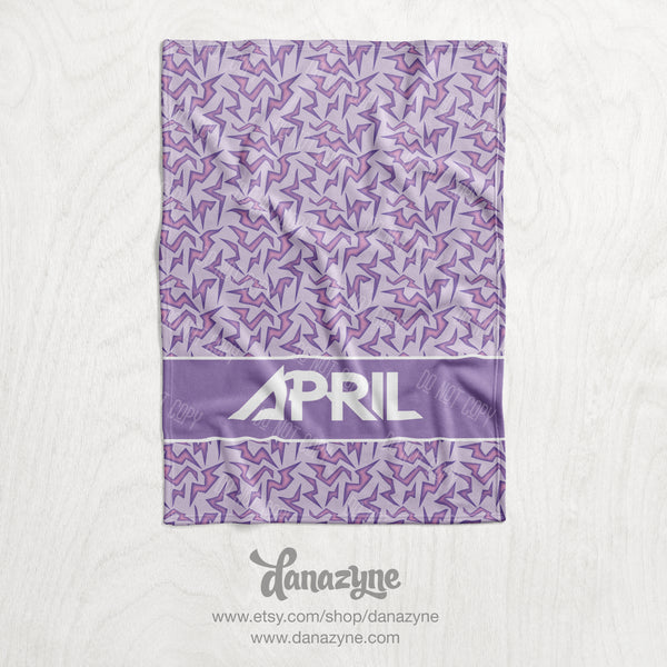 Personalized KPOP Demon Hunter Huntr/X - Patterns Light - Inspired Blanket - Repeating Pattern Name Block Style Plush Minky Blanket