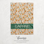 Personalized Daisy Ducks Blanket - Repeating Pattern Name Block Style Plush Minky Blanket
