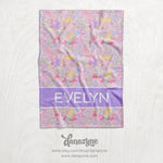 Personalized Easter Charcuterie Blanket - Repeating Pattern Name Block Style Plush Minky Blanket