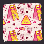 Caution / Warning Seamless File & PNG