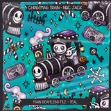 NBC Christmas Character Trains - Jack Seamless File + Matching PNGs