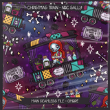 NBC Christmas Character Trains - Sally Seamless File + Matching PNGs