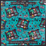 NBC Christmas Character Trains - Sally Seamless File + Matching PNGs