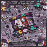 NBC Christmas Character Trains - Sally Seamless File + Matching PNGs