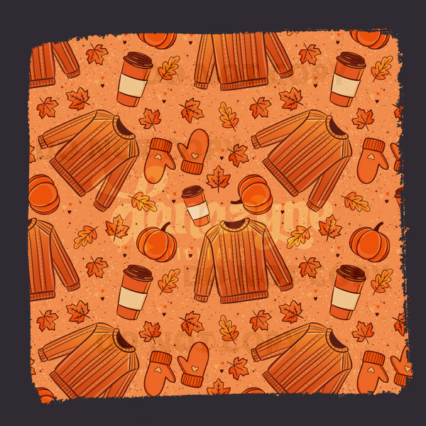 ORANGE Cozy Sweaters & Fall Things - Color Challenge Seamless File