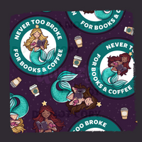 Never Too Broke for Books & Coffee Seamless File