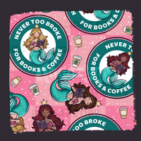 Never Too Broke for Books & Coffee Seamless File