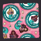 Never Too Broke for Books & Coffee Seamless File