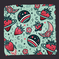 "Strawberries in Space" Seamless File - Hextober Day 2