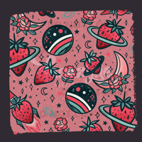 "Strawberries in Space" Seamless File - Hextober Day 2