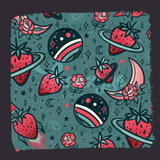 "Strawberries in Space" Seamless File - Hextober Day 2