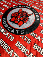 Personalized Sports Mascot Repeating Team Name Plush Minky Blanket - BOBCATS