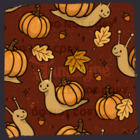 Creepy Crawlies PUMPKIN SNAILS Seamless File + Matching PNG