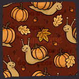 Creepy Crawlies PUMPKIN SNAILS Seamless File + Matching PNG