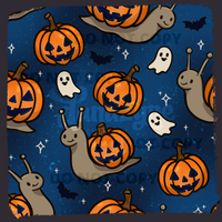 Creepy Crawlies HAUNTED SNAILS Seamless File + Matching PNG