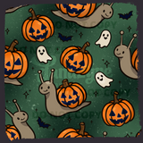Creepy Crawlies HAUNTED SNAILS Seamless File + Matching PNG