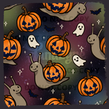 Creepy Crawlies HAUNTED SNAILS Seamless File + Matching PNG