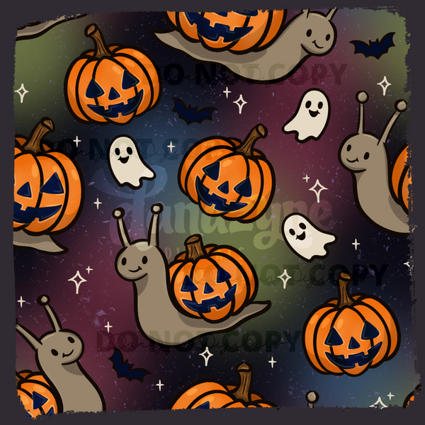 Creepy Crawlies HAUNTED SNAILS Seamless File + Matching PNG