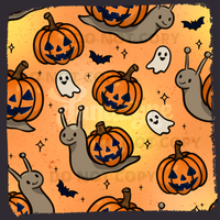 Creepy Crawlies HAUNTED SNAILS Seamless File + Matching PNG
