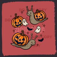 Creepy Crawlies HAUNTED SNAILS Seamless File + Matching PNG