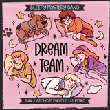 Sleepy Mystery Gang Seamless File + Matching PNGs