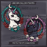 Unicorn Gallery Frames Seamless File + Matching PNGs