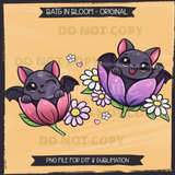 Bats in Bloom Seamless File + Matching PNGs