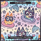 Swim Heelers Seamless File + Matching PNGs