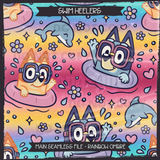 Swim Heelers Seamless File + Matching PNGs