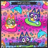 Swim Heelers Seamless File + Matching PNGs