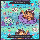 Swim Gabby Seamless File + Matching PNGs