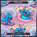 Swim Alien Seamless File + Matching PNGs