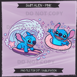 Swim Alien Seamless File + Matching PNGs