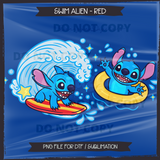 Swim Alien Seamless File + Matching PNGs
