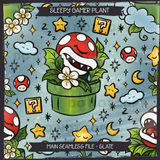 Sleepy Gamer Plant Seamless File + Matching PNGs