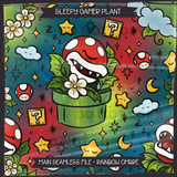 Sleepy Gamer Plant Seamless File + Matching PNGs
