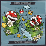 Sleepy Gamer Plant Seamless File + Matching PNGs