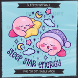 Sleepy Puffball Seamless File + Matching PNGs