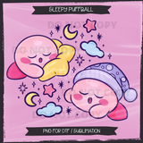 Sleepy Puffball Seamless File + Matching PNGs